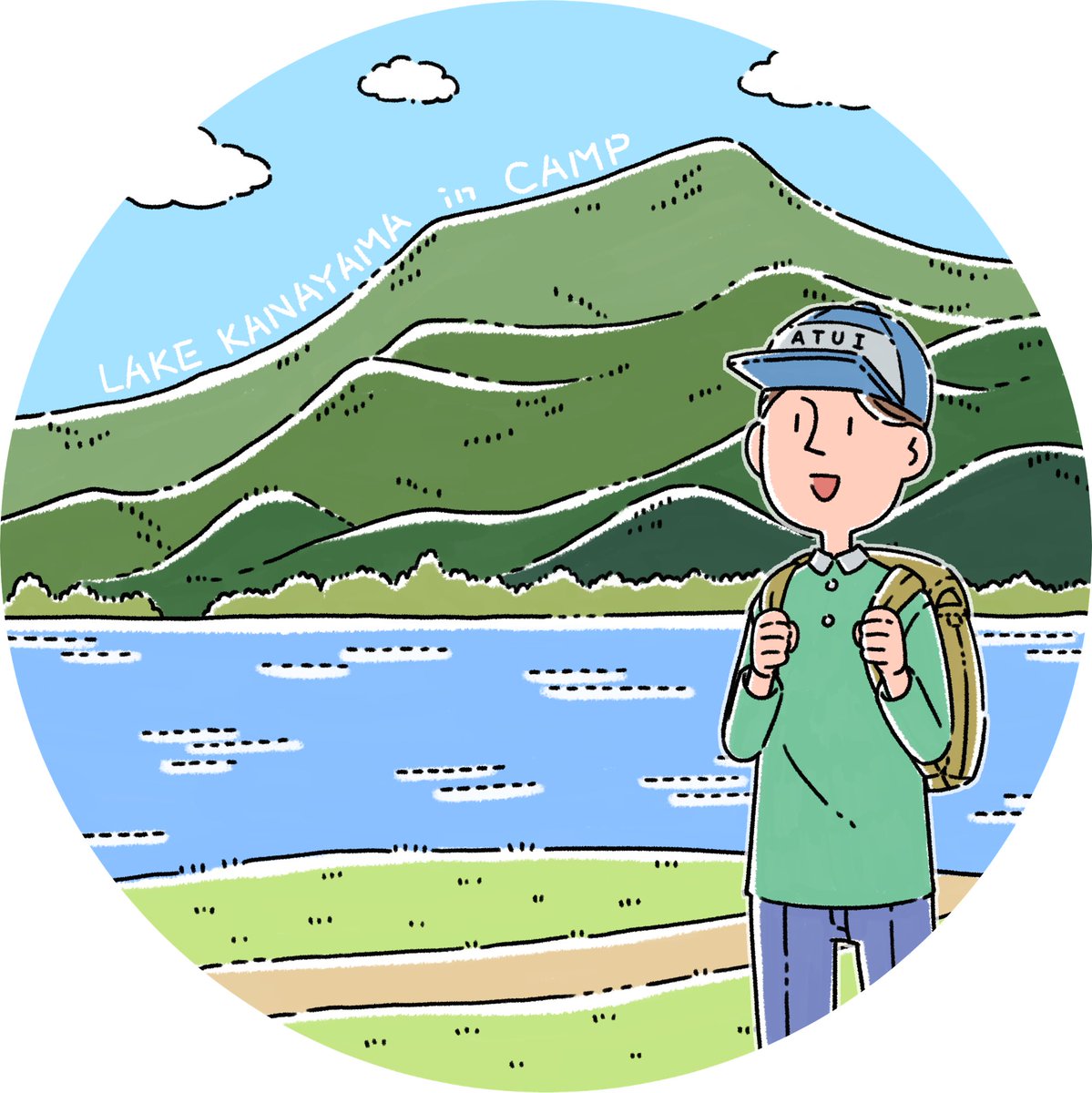 庶務課 キャンプのしおりの表紙イラストを描いた٩ W و