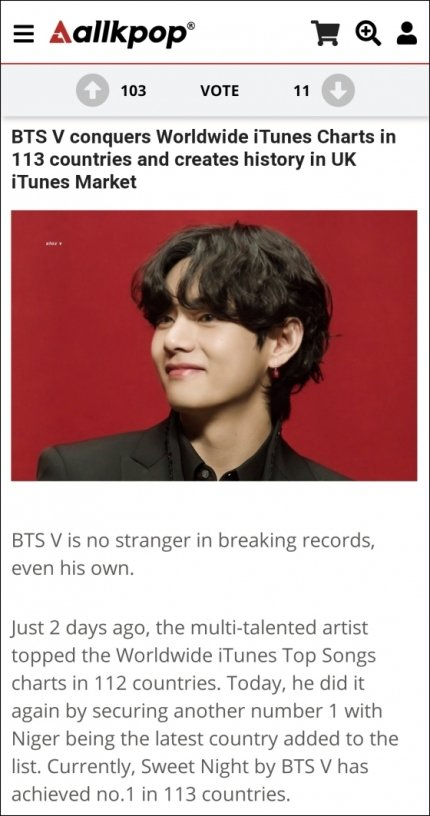 PurPleyou_btss's tweet photo. [ข้อมูล] "Sweet Night" โดย #Taehyung ทำลายสถิติของตัวเองด้วยการขึ้นอันดับ 1 บน iTunes ใน 113 ประเทศ

นอกจากนี้ "Inner Child" ยังขึ้นอันดับ 2 บน iTunes ใน UK ทำให้ #BTSV กลายเป็นศิลปินเกาหลีคนแรกและคนเดียวที่มี 2 เพลงที่ขึ้นอันดับที่ 1 และ 2 ใน UK (สหราชอาณาจักร). #UKHitMakerV https://t.co/Lwuy31qnnO