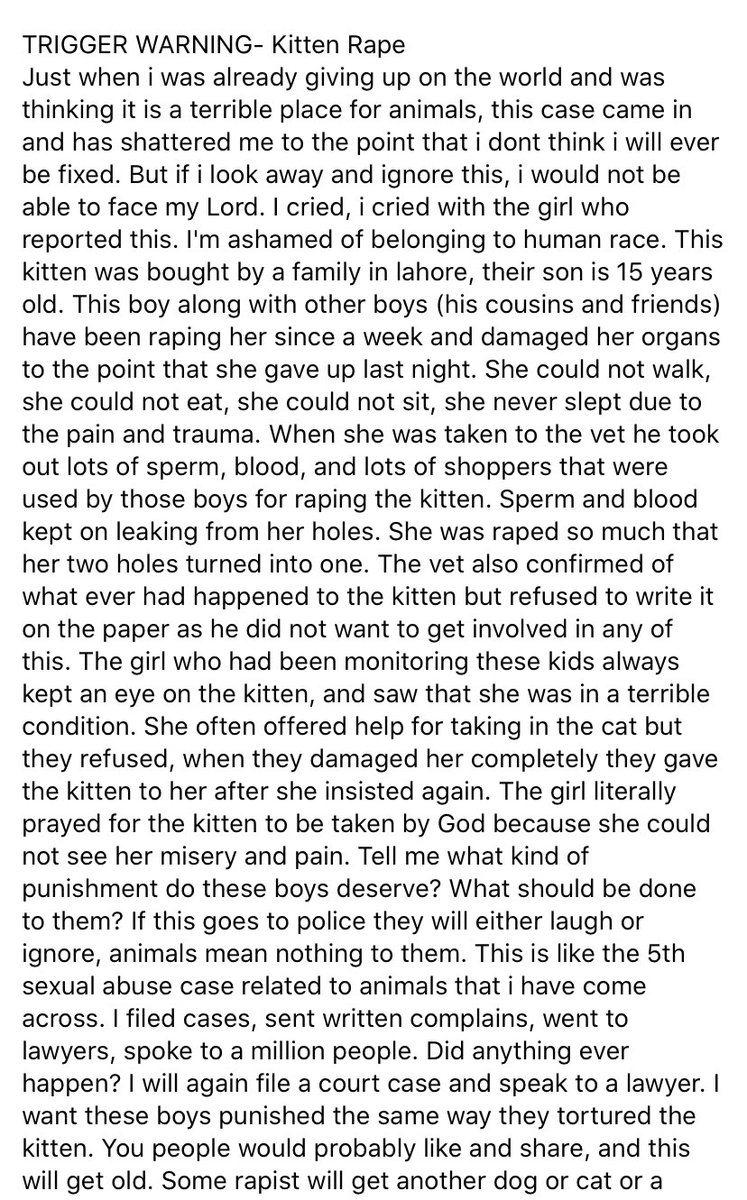 Muhamma09414975's tweet image. This is insane!! Speechless! What have we become. 15yrs old doing such stuff. This should be a wakeup call. Our future will be very dark if we won’t address the issue NOW!! #AnimalRights #kitten #TriggeringContent