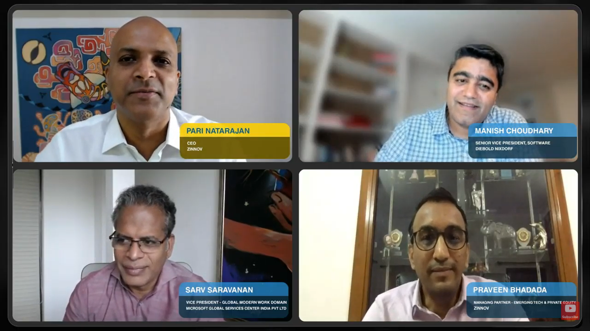 ZinnovEvents's tweet photo. "80% of the customers that we speak to, would like to increase the #WorkFromHome program, and some of them even want to make this a permanent change - @sarvsaravanan, VP - Global Modern Work Domain, Microsoft Global Service Center, India, at #ZinnovConfluence. https://t.co/sLxcFyr1Yz