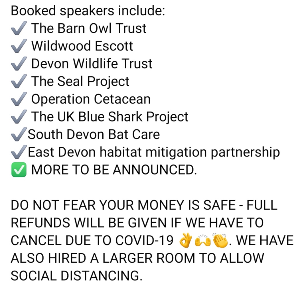 #Nature lovers, last few days to save £10 on #conference tickets.
#boosttorbay #torbayhour #devonevents #whatsondevon #torbay #torquay #events #wildlife
eventbrite.co.uk/e/conservation…