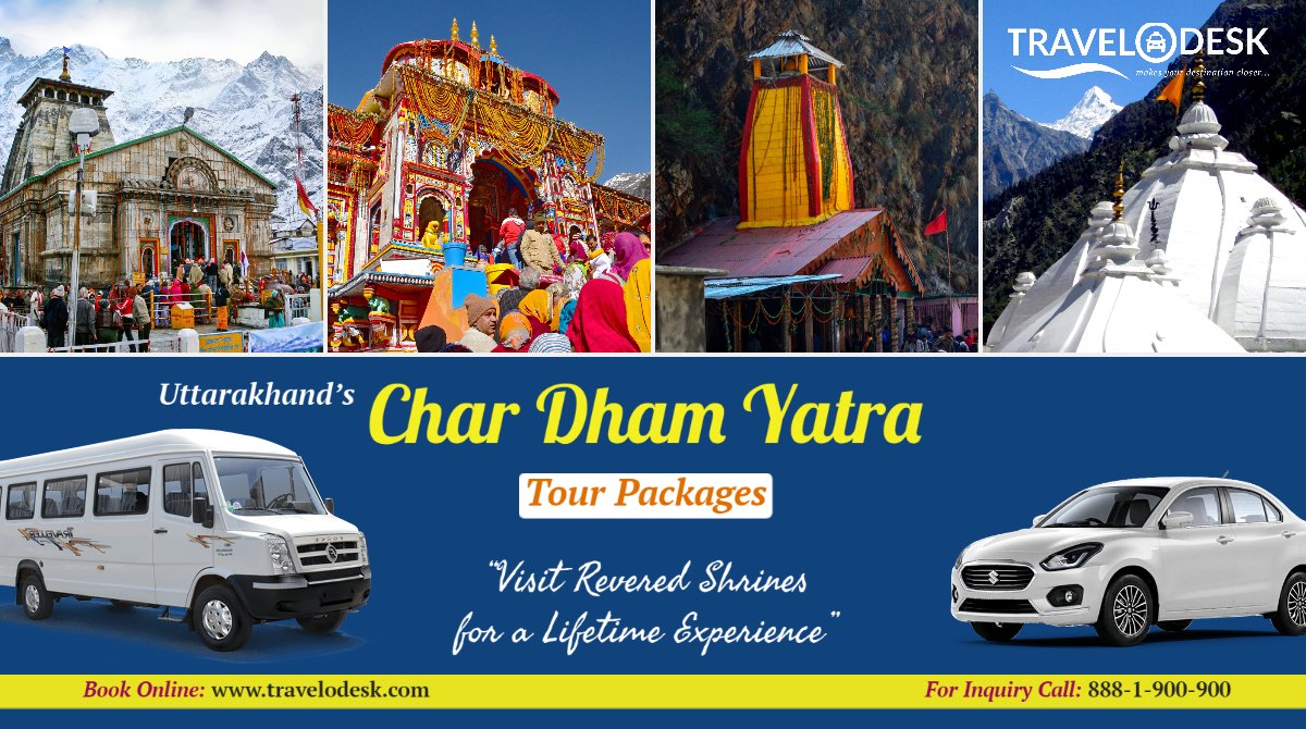 TravelODesk's tweet photo. #Uttarakhand welcomes you for #CharDhamYatra 2020. Book your complete #CharDhamPackage with #Travelodesk at Best Price. We offer assured #safetaxi for your sacred journey 🕉️

Book Online- https://t.co/PUNMZ3ZskJ
@UTDBofficial #Kedarnath #Badrinath #BookNow https://t.co/PiIW7tePE3