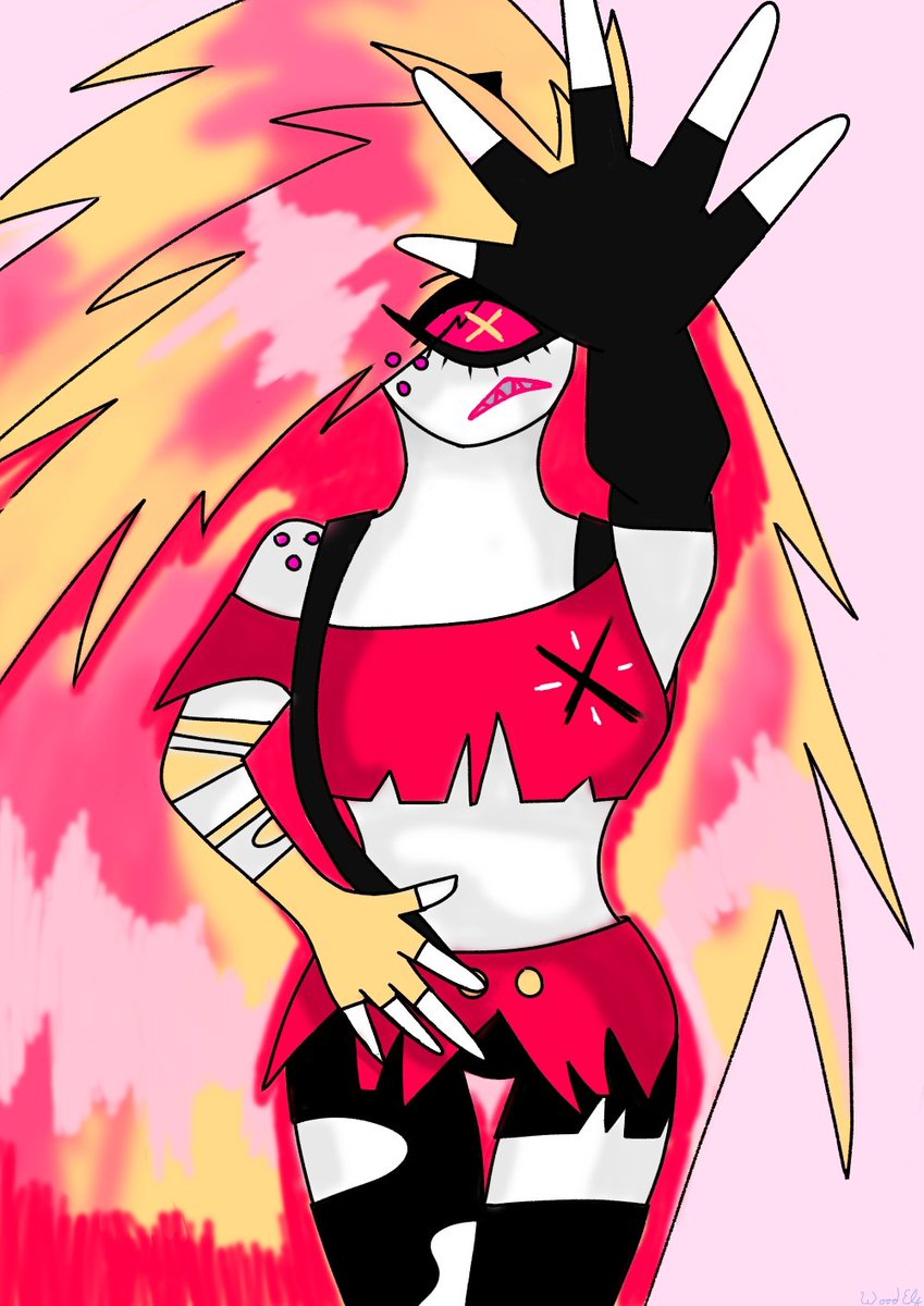 bratcherlizzy's tweet photo. What if Angeldust left for heaven, leaving Cherri behind?
#HazbinHotel #CherriBomb https://t.co/gie2AO3Vrt