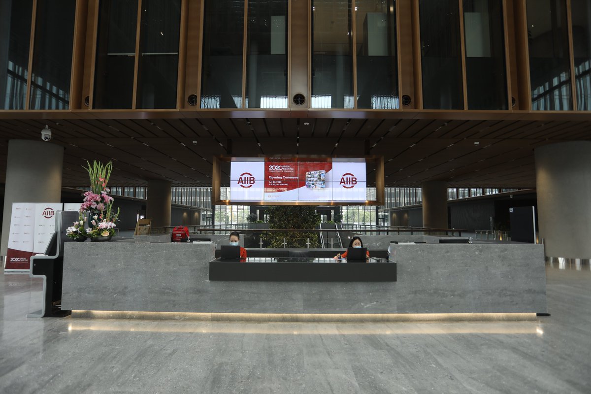 AIIB_Official's tweet photo. We’re all setup and ready for our 2020 #AnnualMeeting. Originally planned to be held in Beijing at our new HQ, this year’s format will be virtual so AIIB Governors and Senior Management can still engage with stakeholders from around the 🌏world during the #COVID19 pandemic. https://t.co/GpIpyFOTwr