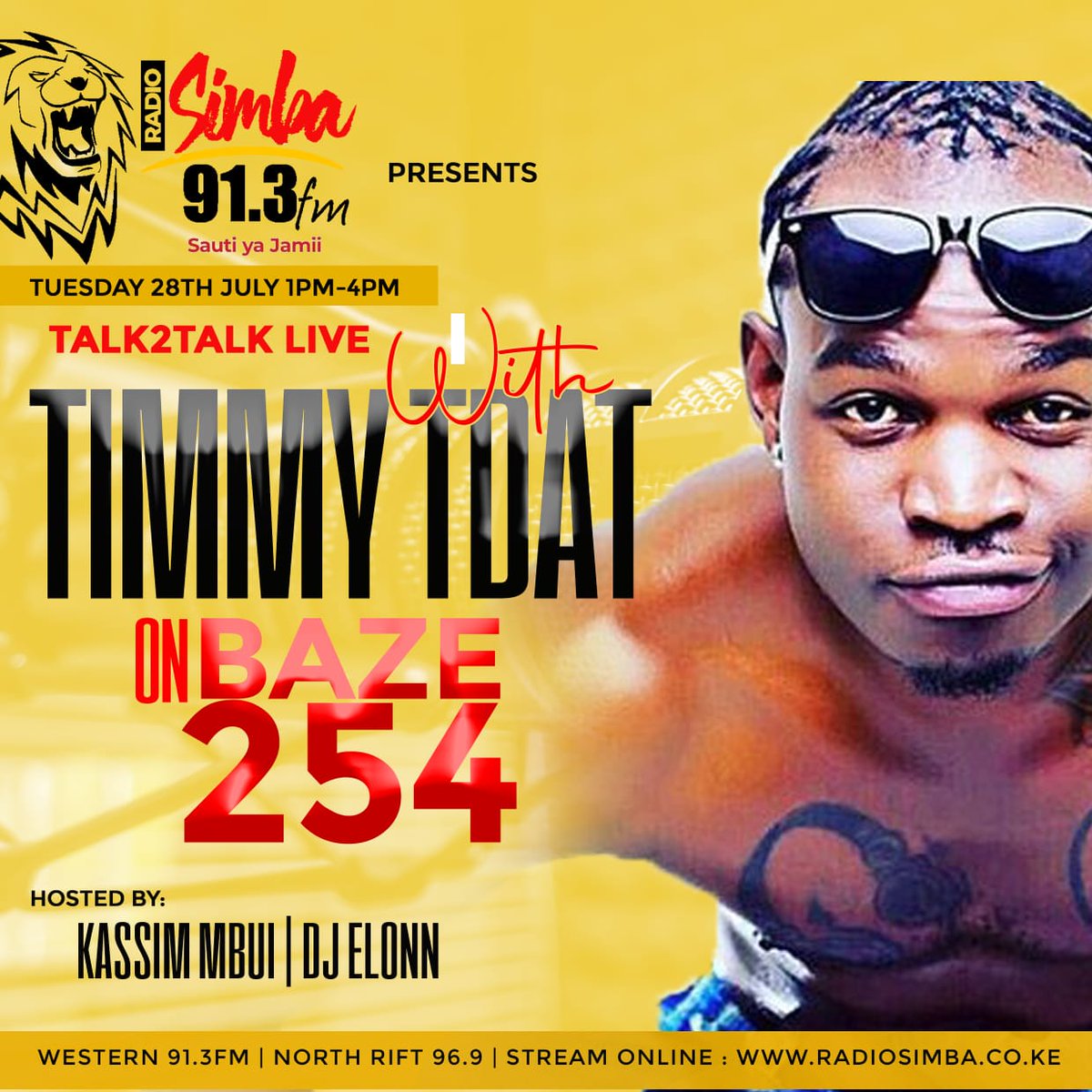 isaac_tsyamba's tweet photo. Catch him later today on radio Simba 91.3fm,96.9fm.from 1-4pm.
#base254 https://t.co/0TOTtEuqud
