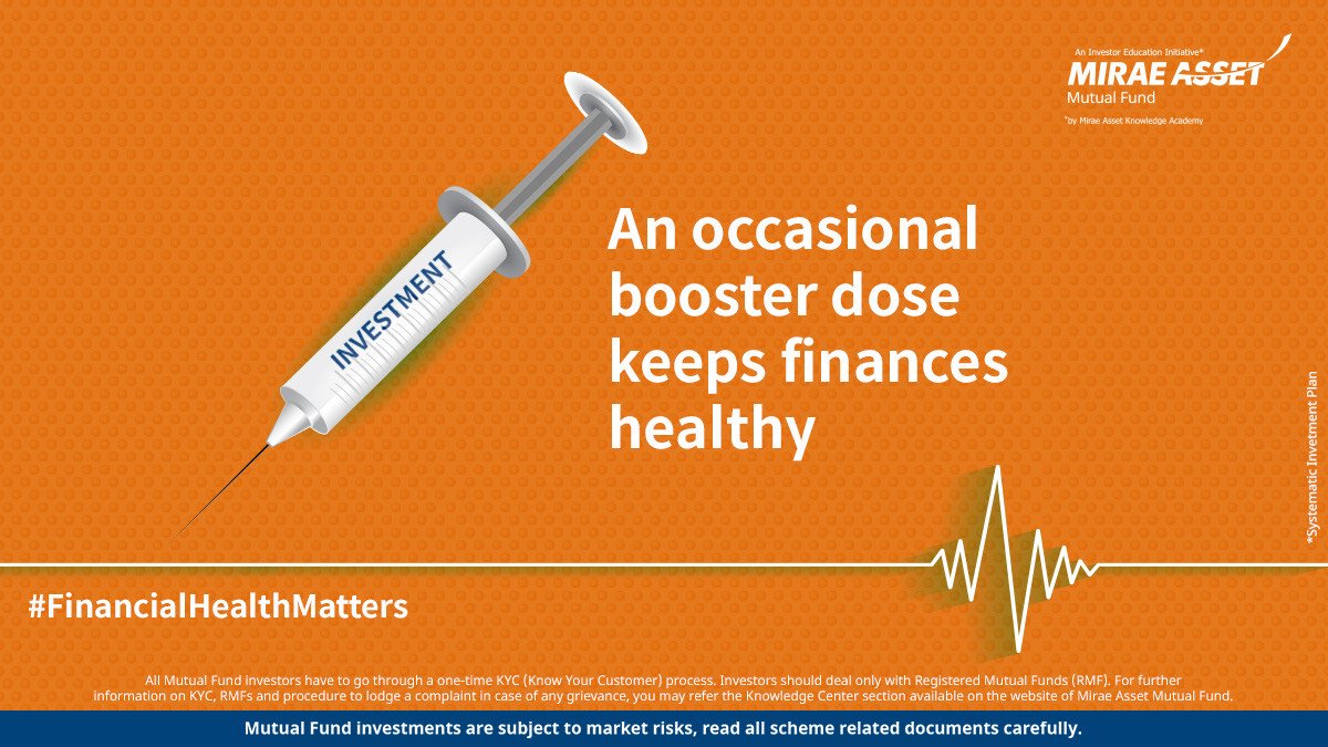 MiraeAsset_IN's tweet photo. If you have excess funds lying in your bank account, consider adding to your SIP (Systematic Investment Plan). It will help build a bigger corpus, and it may grow in the time to come.#MiraeAsset #MutualFund #MiraeAssetIndia #MiraeAssetMF #FinancialHealthMatters https://t.co/yJSYw7Mpc8