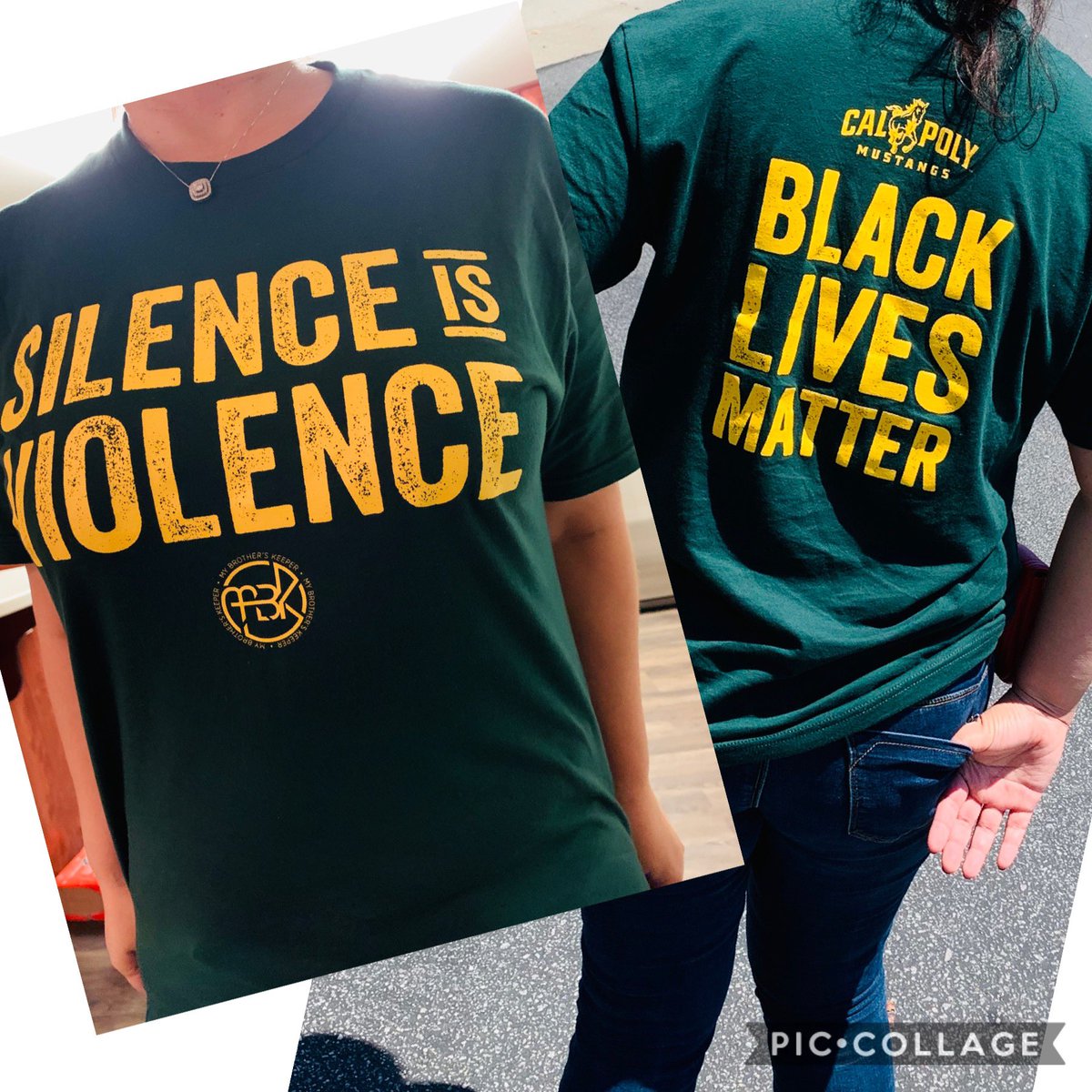 superflykicks's tweet photo. I ABSOLUTELY 💚 My Shirt!!! 
Thank you @ItzYah_Boy23 🐎💚
#SilenceIsViolence #CalPolyMBB https://t.co/bP7AR5TxpJ