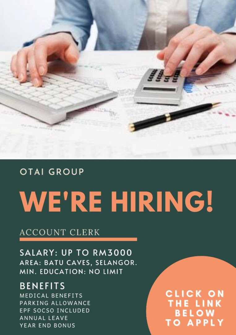 JOB VACANCY 📣
Help to RT 🙌🏻

OTAi GROUP 

@Oh_KerjaKosong @Twt_IklanKerja @MauKerjaMY @JobVacanciesMY @twt_kerja @remaong_born @portalkerjayamy 
Click on the link below to apply 👇🏻👇🏻👇🏻

classic.maukerja.my/job/1427070-ac…