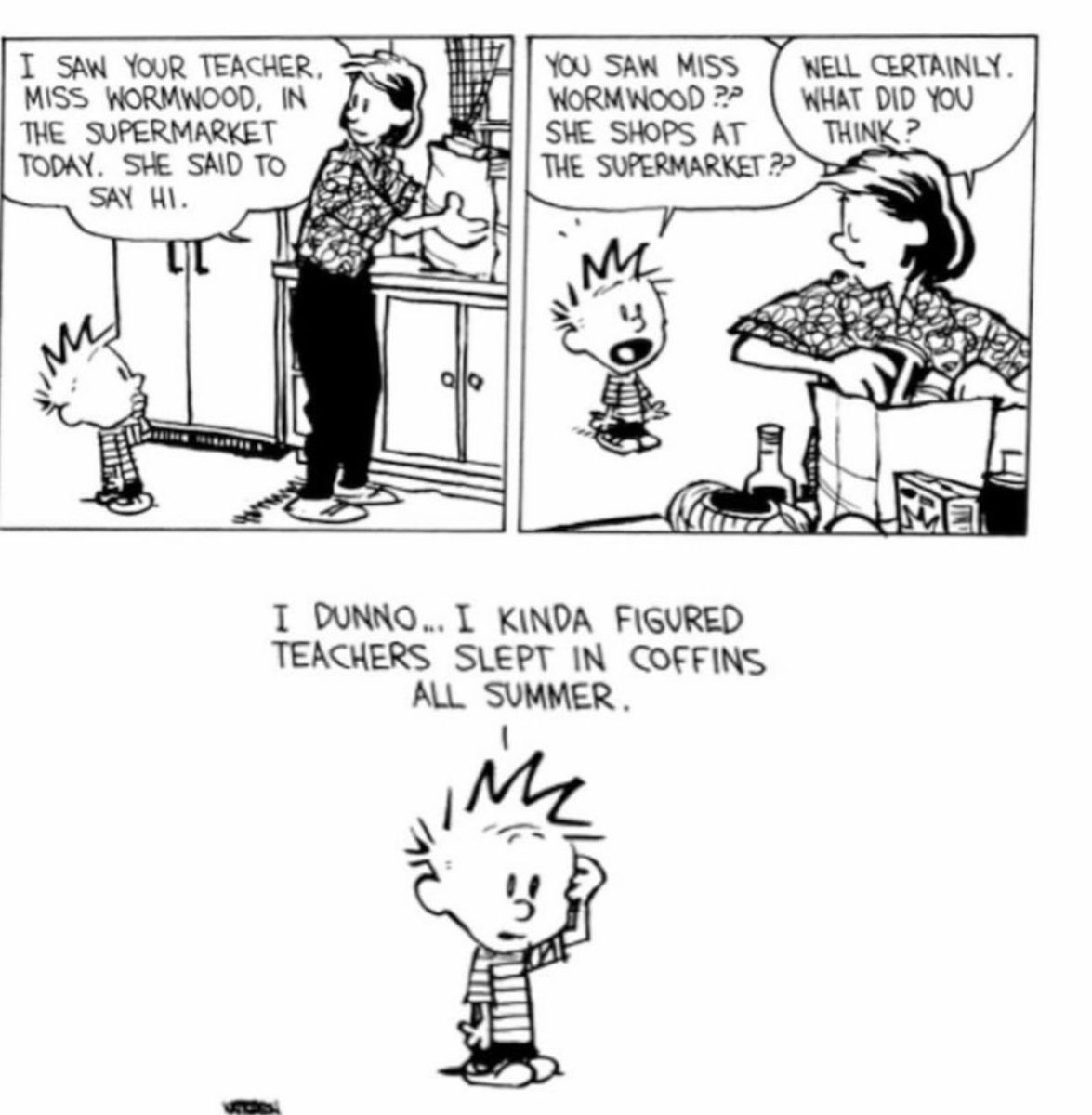 Seeing a teacher out in public is like watching a dog walk on 2 legs 🤣 #calvinandhobbes