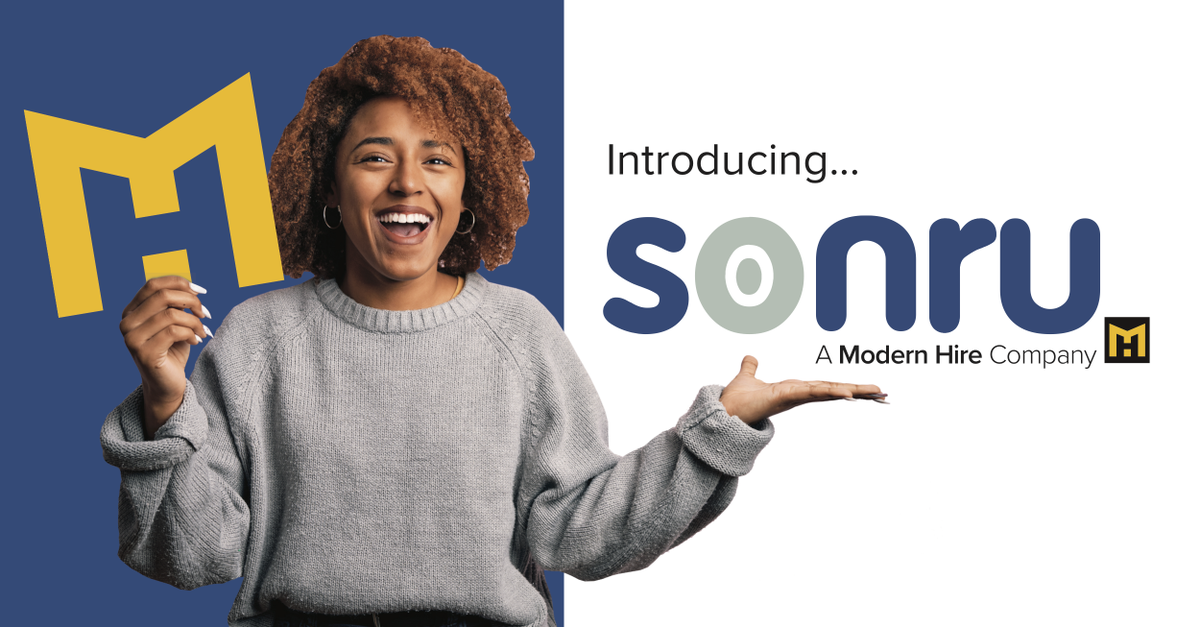Sonru's tweet photo. Exciting news: Sonru is now a @ModernHire company! We’ve been on quite the journey over the last 10 years at Sonru, and we’re looking forward to joining forces with Modern Hire in this industry-leading partnership. More information on the partnership: https://t.co/Zb5mP69zIL https://t.co/OOQInW6qFI