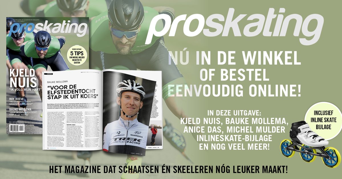Het schaatsseizoen kan beginnen! Het nieuwe Proskating Magazine is vanaf vandaag verkrijgbaar. Met o.a. een skate-bijlage boordevol tips. #skaten #skeeleren #schaatsen <a href="/KjeldNuis/">Kjeld Nuis</a> <a href="/muldermichel/">Michel Mulder</a> <a href="/KNSB/">KNSB</a>
