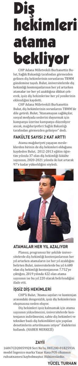 eczburhan's tweet photo. 📌Fakültelerde diş hekimliği kontenjanı her yıl artarken, atamalar azalıyor.
📌Meslek değersizleştiriliyor, işsiz diş hekimleri oluşuyor.

#DişHekimliğiniYokEtme https://t.co/WaOGXE4nFv