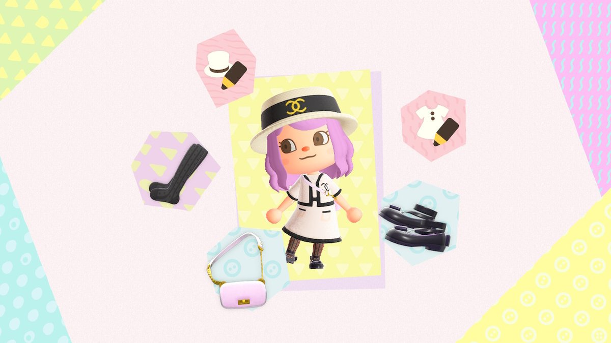 kasuchanGaming's tweet photo. when you cant wear it in real life, wear it in animal crossing! #chanel #AnimalCrossing #ACNH #NintendoSwitch https://t.co/kzCMRpbS9v