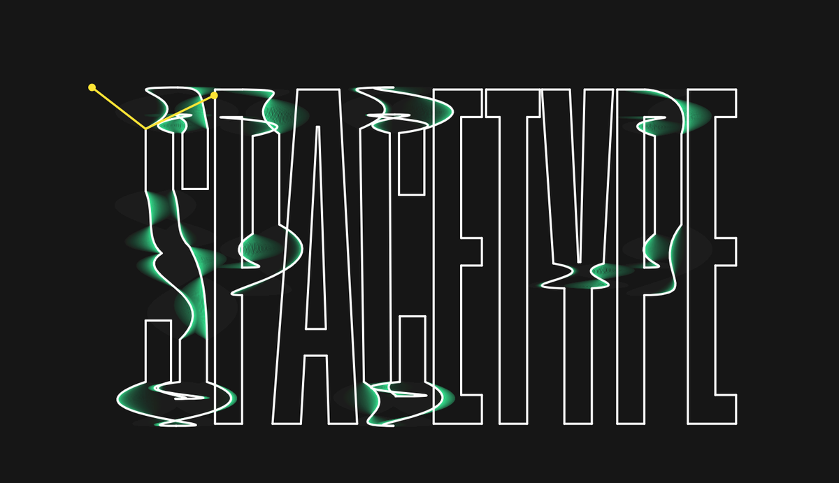 New studio website 🥳 spacetypecontinuum.com A series of interactive typography pieces hand coded by our partner <a href="/kyeahok/">Kevin Yeh</a> 👏⭐️🌟🚀✨