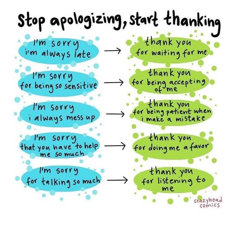 brewathought's tweet photo. Being apologetic is good but dont overdo it. Don’t say sorry frequently. A #balance must be maintained for genuinely apologising,it cannot be a #tool to mask inefficiencies &amp; #productivity.
#Brewathought &amp;let us know how do you balance the same?
#workskills #coaching https://t.co/X6N7l6QdBF