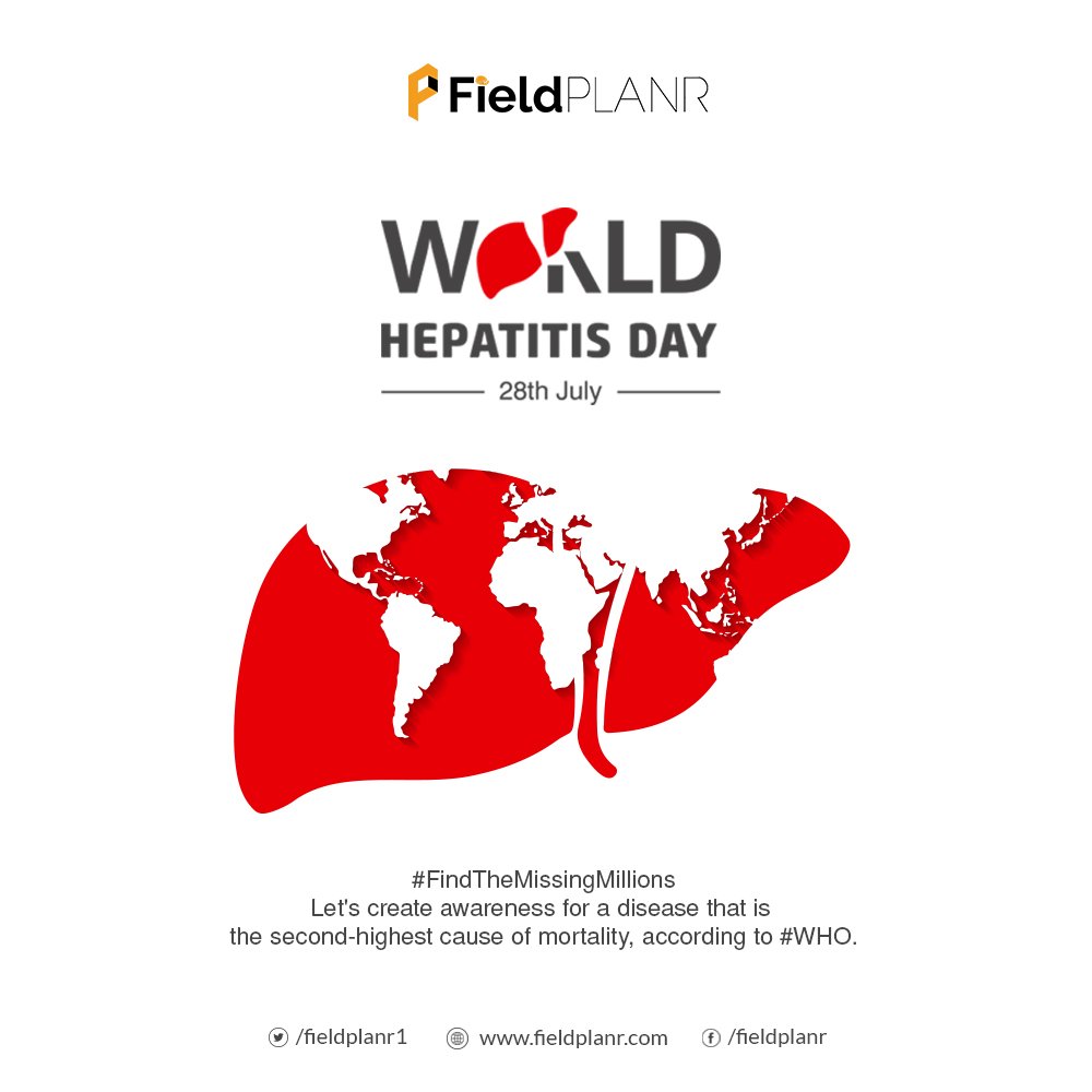 fieldplanr1's tweet photo. This #WorldHepatitisDay, let's fight for those who don't even realize they need protection!

Let's #FindTheMissingMillions who don't get diagnosed with #ViralHepatitis until it's too late.

Create awareness, educate, &amp; eliminate discrimination! 

#Hepatitis #HepatitisFreeFuture https://t.co/zlNXvWsSGt