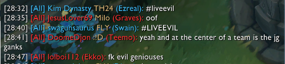 KimDynasty's tweet photo. I have never seen anything more hateful in solo queue in my life #liveevil #geniouses https://t.co/QIJm07an1v