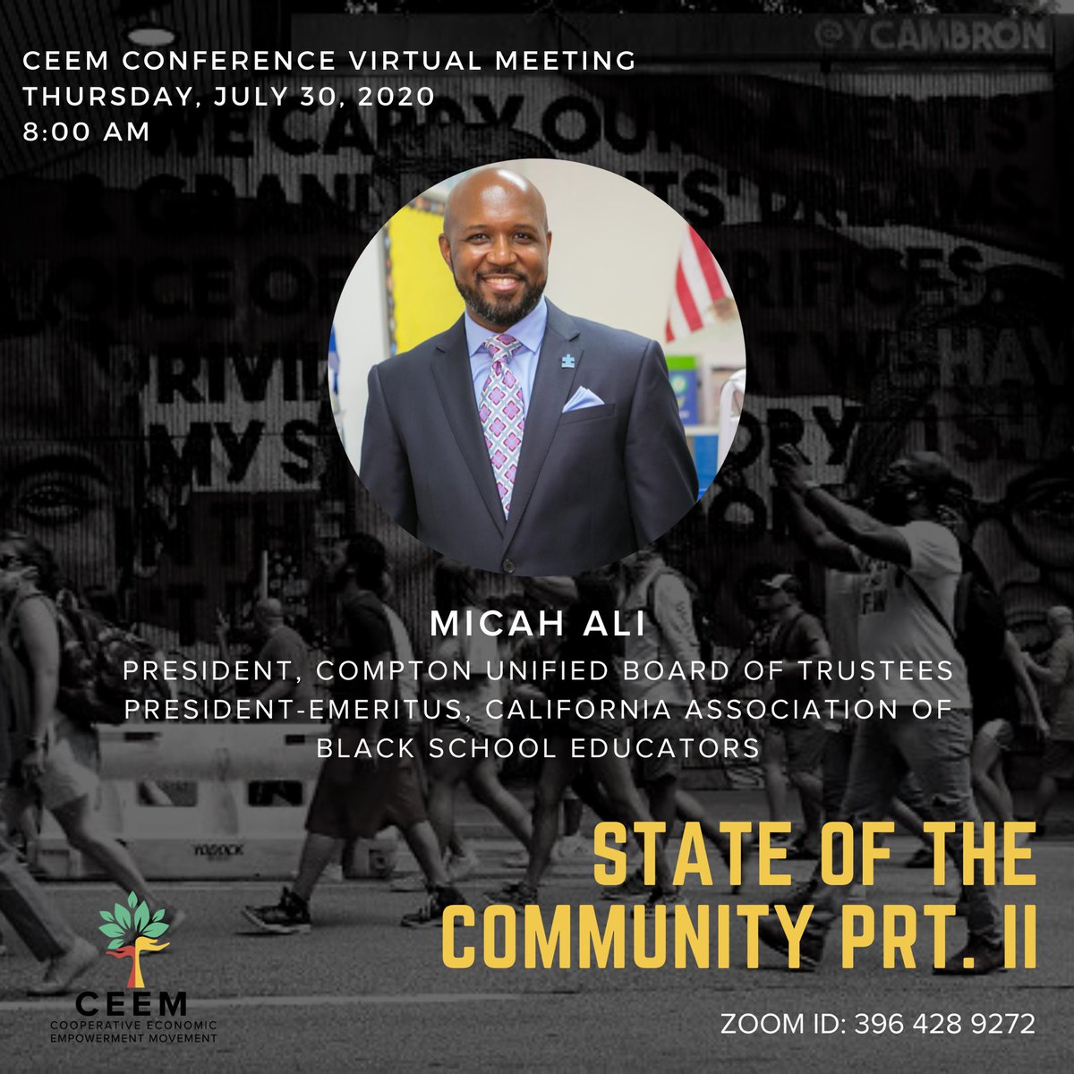 mrmicahali's tweet photo. Join me virtually on Thursday as I come together with other change-makers across multiple sectors to ideate and activate true, meaningful, opportunity-creating change for our communities. #JoinCEEM
Register today via: https://t.co/bDlym7NZEM https://t.co/DgFl0JkTxb