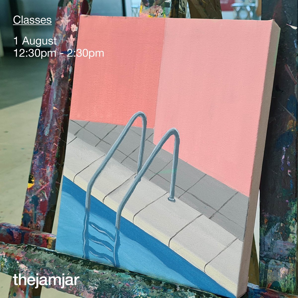 We're taking a stroll to the poolside in our next Acrylic Techniques Class (ages 12+)! Instructor, Hana Akram, will help you paint your perfect memory of one summer's coolest activities. Sign-up now!
.
For booking: ow.ly/fHMW50AJMNe
.
#thejamjardubai #dubai #uae