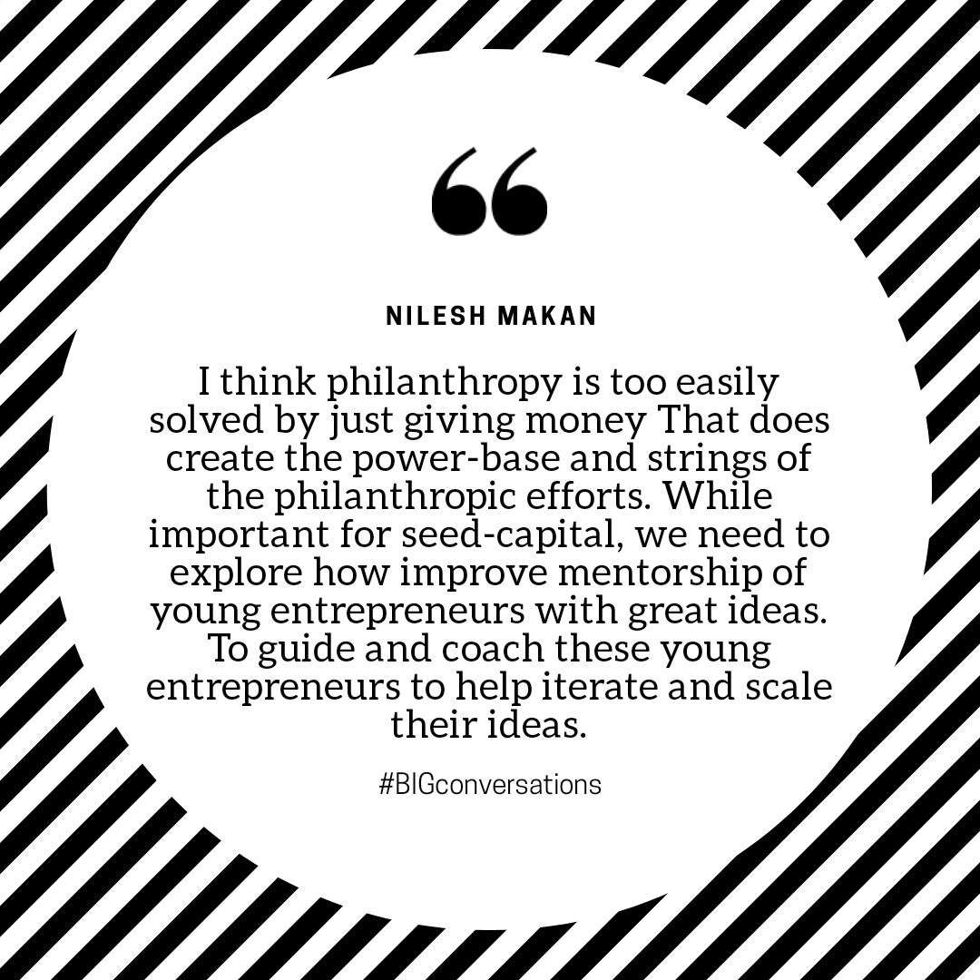 A few weeks ago we hosted a conversation with almost 100 changemakers from across the globe on steps that can be taken for businesses to better leverage the diasporic professional expertise and knowledge. 
Nilesh shared with us his thoughts during the webinar on entrepreneurship.