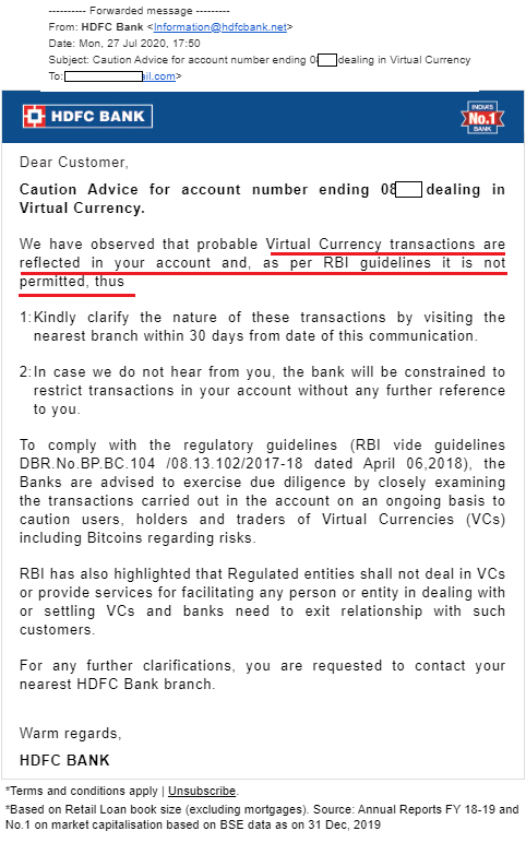 CryptooIndia's tweet photo. Seems @HDFC_Bank is still using Pentium 2 while world moved on to i7

Crypto is not prohibited by RBI - pls check documents below

Supreme court quashed RBI Circular - https://t.co/WqKqve6uA3

RBI confirm in RTI - No crypto prohibition - https://t.co/iVmtU5mA9w https://t.co/hKlZJVJSnd