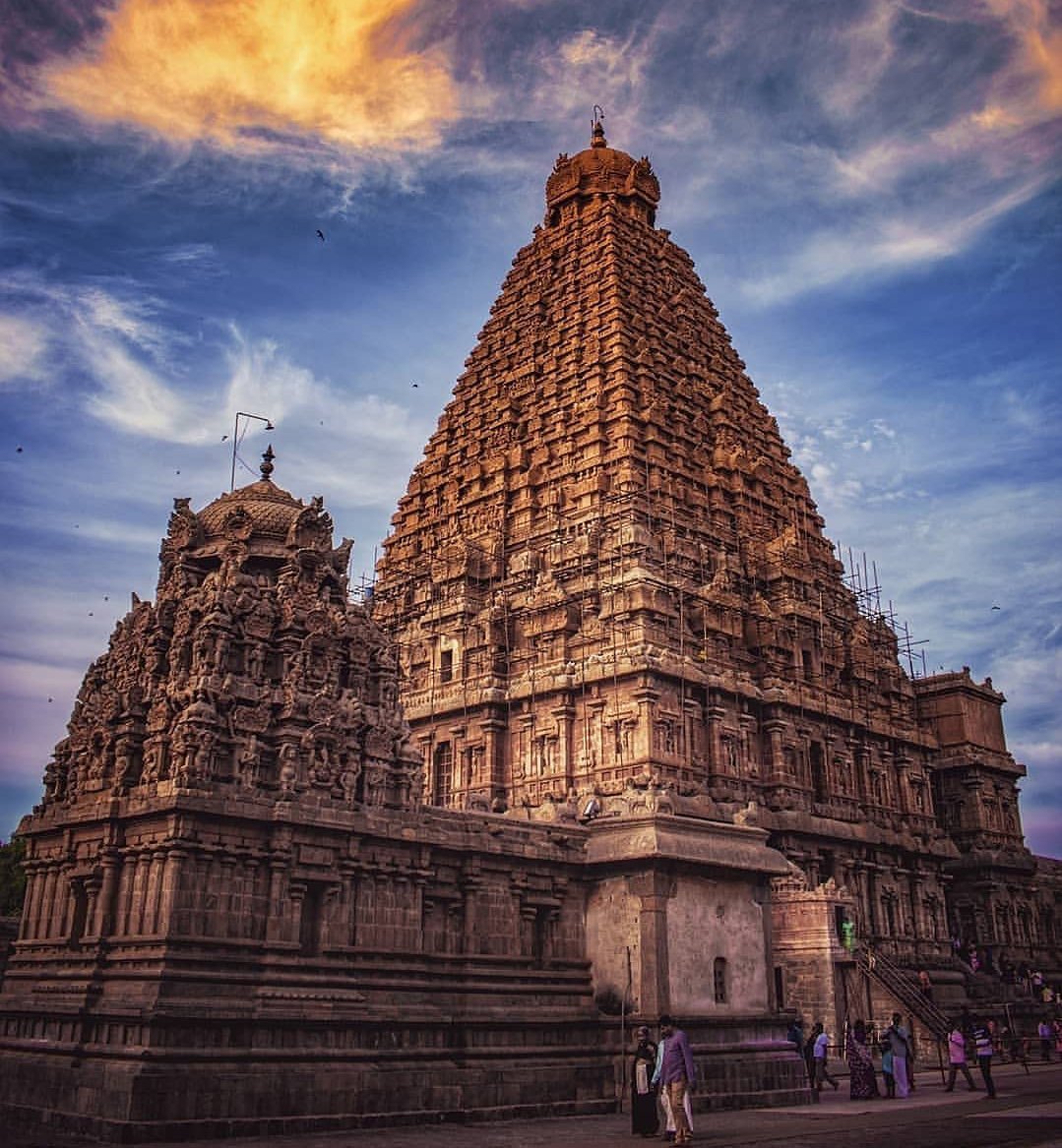 The Mighty Brihadeshvara Temple Also Called Rajarajesvaram is Dedicated to Lord Shiva in Thanjavur Tamilnadu, India.It's One of the Largest South Indian Temples. Built by Tamil King Raja Raja Chola I Between 1003 and 1010 AD The Temple is Part Of the UNESCO World Heritage Site.