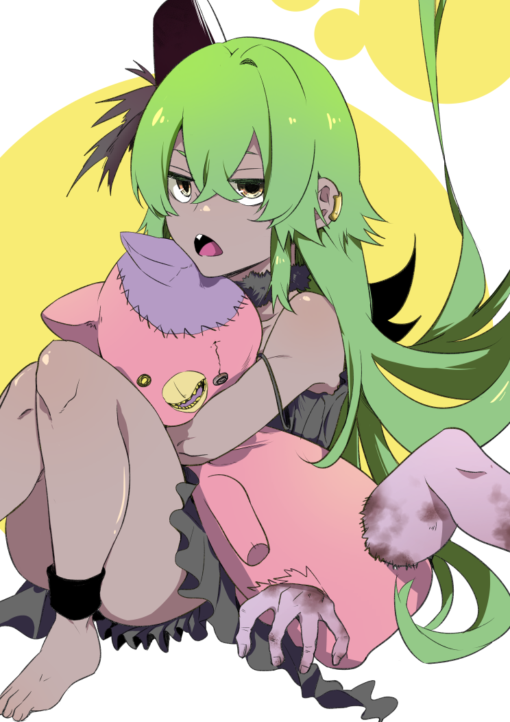 敵でも味方でもない第三者ポジの幼女(1枚目)と
毛虫に呪いをかけられた後輩ちゃん(2枚目)。

怪異とかが関わる現代ファンタジーな作品(の予定 