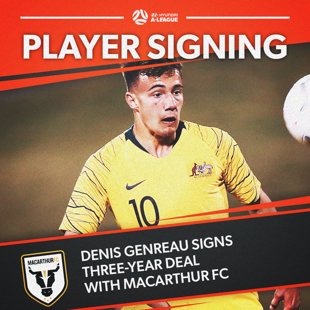The <a href="/mfcbulls/">Macarthur FC</a> have added to their squad securing Olyroos midfielder <a href="/DenisGenreau/">Denis Genreau</a> ✍️

#ALeague #MFCBulls #RunWithTheHerd