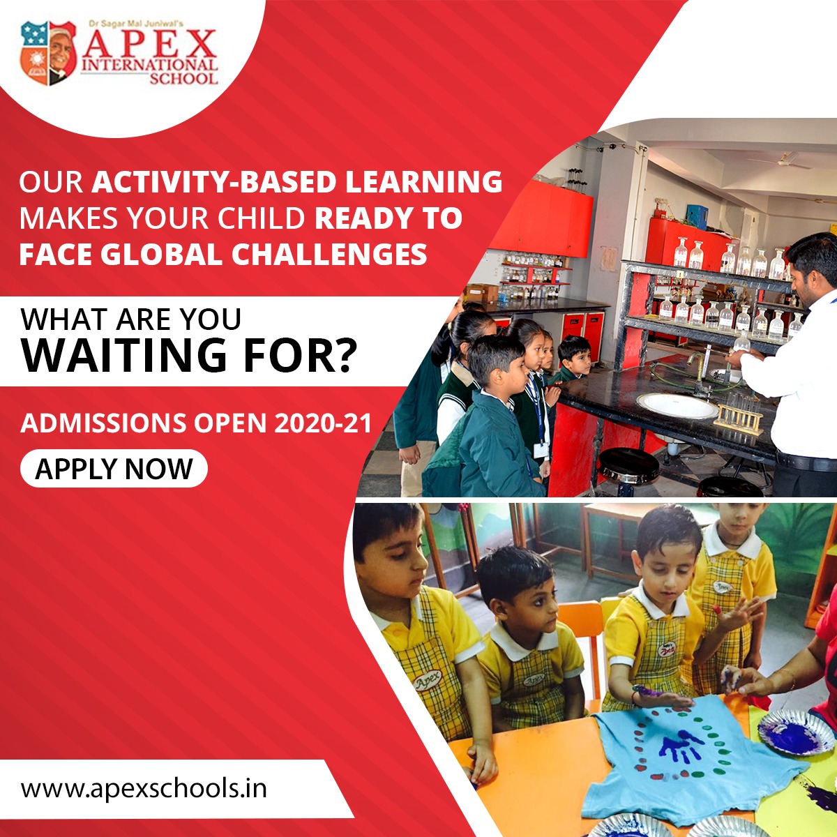 apexINTschool's tweet photo. Choose a learning technique that makes your child ready for the world and its challenges. What mainstream technique fails to do, is make them future-ready.

Admissions Open for session 2020-21
Call us at 0141-6660999
Or visit https://t.co/UuZMOqa6bI
Apply Now! https://t.co/axqxSyN22x