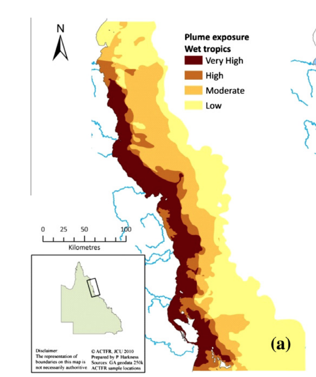 The proportion of reefs impacted by herbicides varies among regions:0% of reefs in Cape York 92.6% of reefs in the Wet Tropics95.6% of reefs in the Burdekin72.2% of reefs in the Whitsundays19.3% in the Fitzroy region3/n https://www.sciencedirect.com/science/article/pii/S0025326X12001063