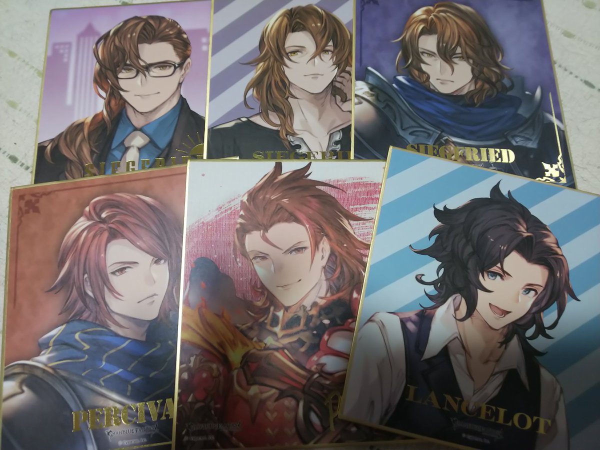 黒把 On Twitter グラブルのビジュアル色紙コレクション２ 四騎士オンリーだったから買ってみたけども まさかのジークフリートさん率 Www ポニテのパーさんは来ず