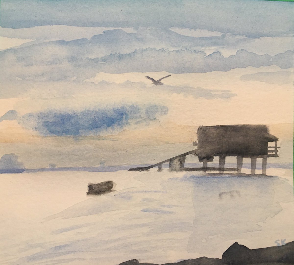 sueanne_k's tweet photo. @MarekLarwood Hey there cool dude! So pleased that you are back with your masterpiece series. Here’s my not so cool dud. Watercolour is so hard. Looking forward to seeing how you get on. Btw the ref photo is beautiful x https://t.co/1sL9zOynxB