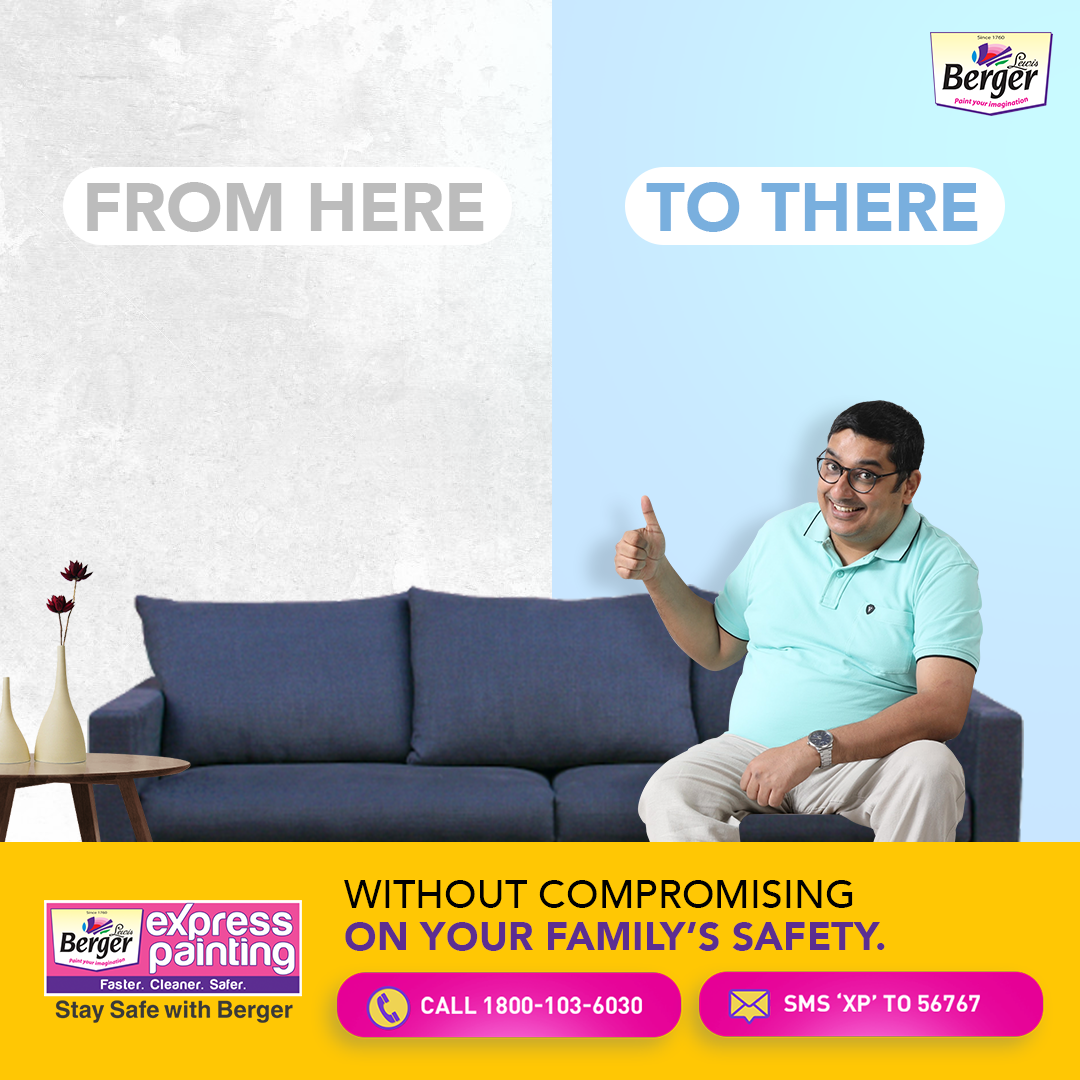 BergerPaintsInd's tweet photo. Let nothing hold you back and choose the super-safe painting service offered by #BergerExpressPainting! With the use of sanitised XP tools and zero contact service, we ensure safety at every step! Book now - https://t.co/rFitzm7yev
#experienceXP #FasterCleanerSafer https://t.co/90uB2t67SS