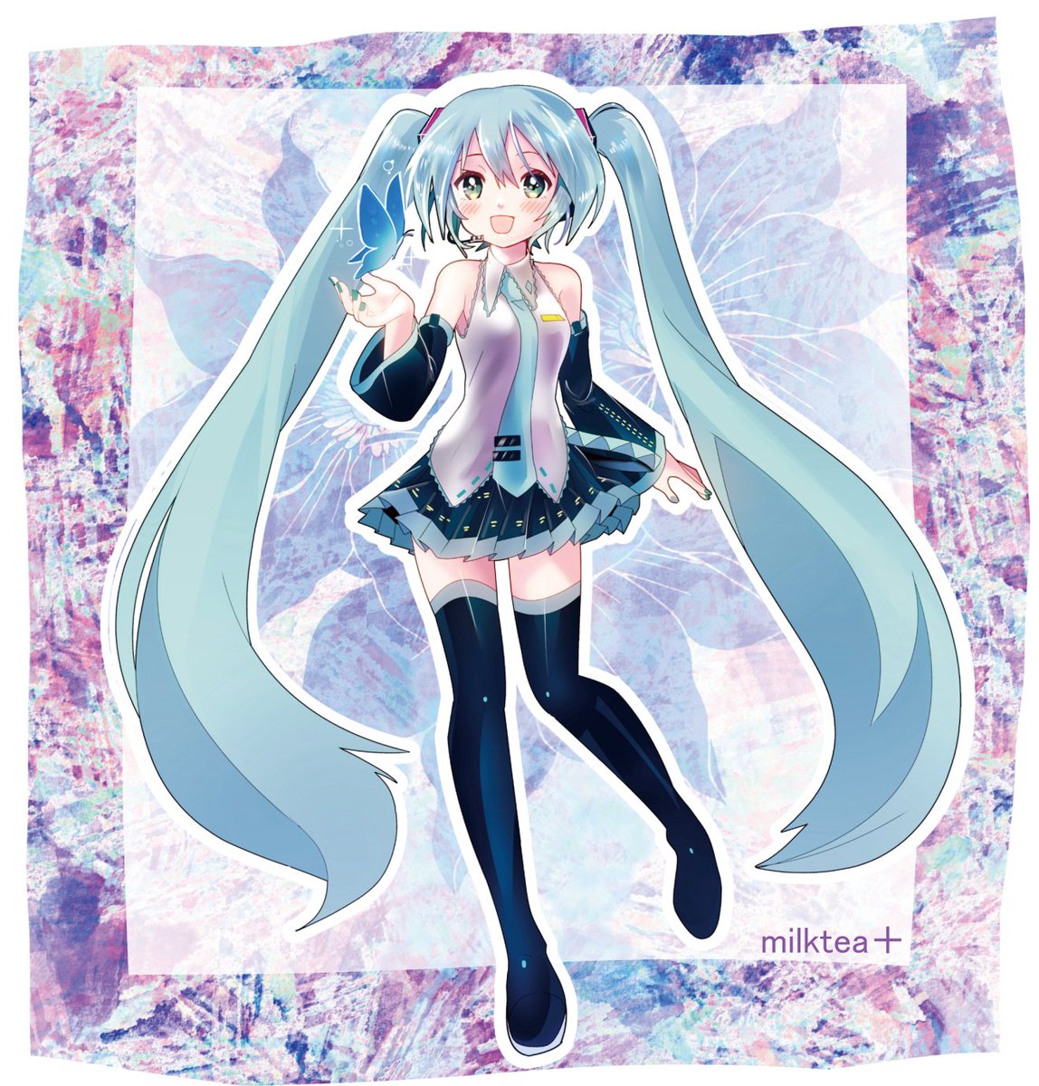 初音ミク 「完成です?
今日もミクさんが大好きです。 」|milktea＋のイラスト