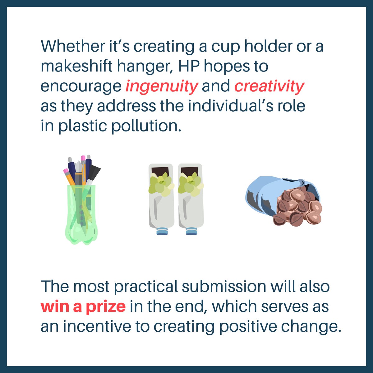 Plastic waste is a detrimental problem for our planet. To encourage individuals to reduce their plastic waste footprint, the HP team is bringing out the creativity with a community wellness challenge: the best-upcycled product generated from plastic waste will win.