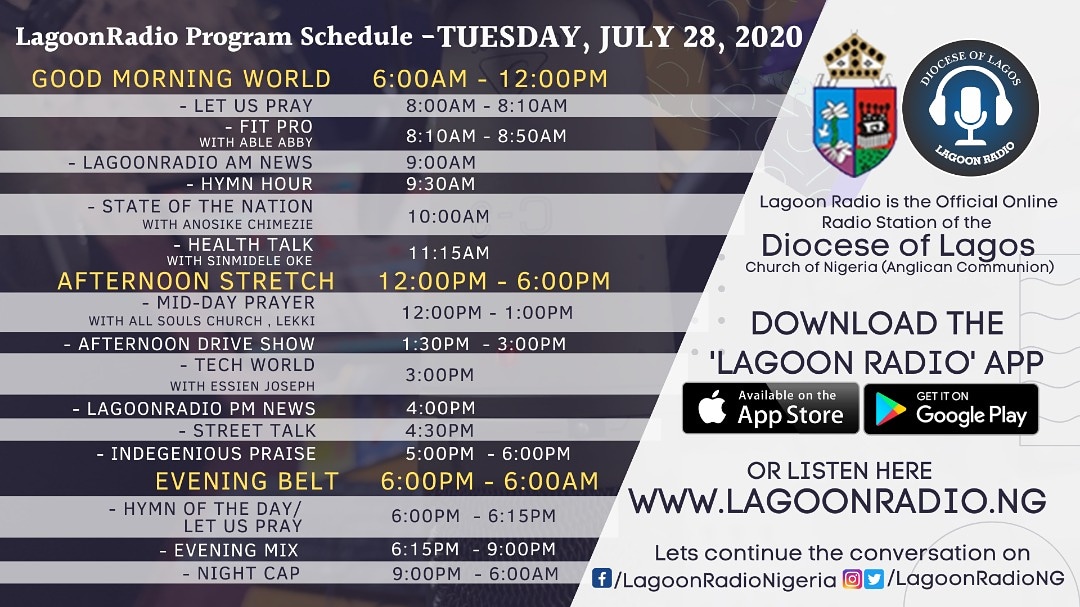 Lagoonradiong's tweet photo. IT'S A BRAND NEW DAY WITH FRESH AND HOT CONTENTS FROM US. 

CATCH UP WITH US TODAY!

#lagoonradio #tuesdaycontent #gospelradio https://t.co/onF0PIeepU