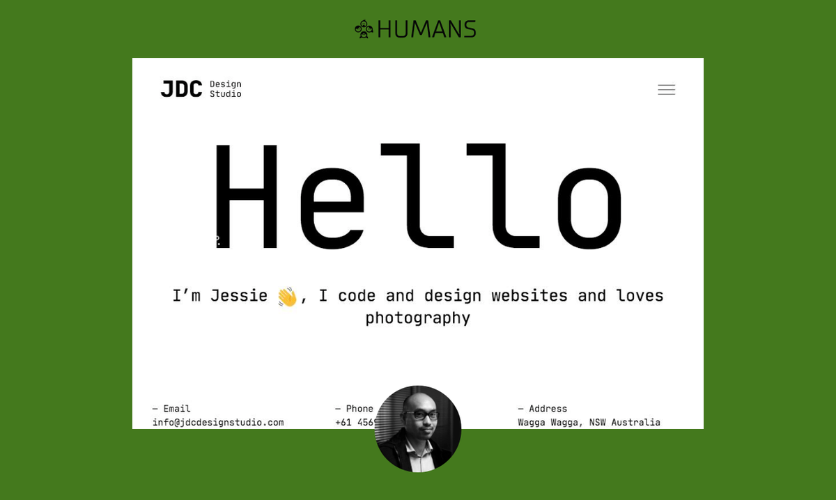 HumansFyi's tweet photo. 👋
Our featured site of the day goes to web developer and designer Jessie Daryl Cacafranca 🇵🇭🇦🇺. 
Check out his multidisciplinary works in print, photography and web design right her 👉 https://t.co/FvJhplaw8D
#parallax #portfolio #humans #featured https://t.co/jIblYJosEE