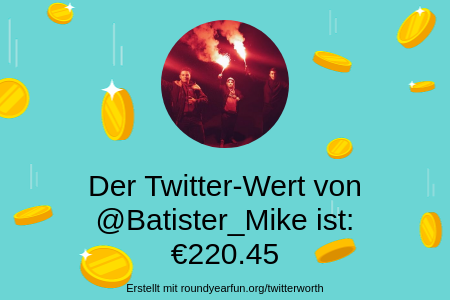 Batister_Mike's tweet photo. Mein Twitter-Wert ist: €220.45

Finde deins mit https://t.co/S7Mc2sPT4P

⠀ https://t.co/0h4Ar6Rv0U