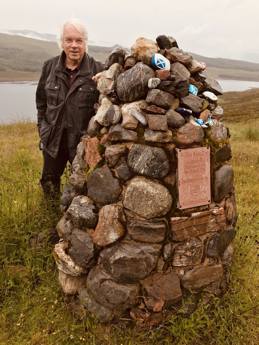 Visited Willie McRae’s cairn in a lay-by above Loch Loyne on the A87 to pay my respects to a Scottish hero. I was impressed by the number of YES stones people have left on the cairn. I’m sure he’d appreciate many more from many more.