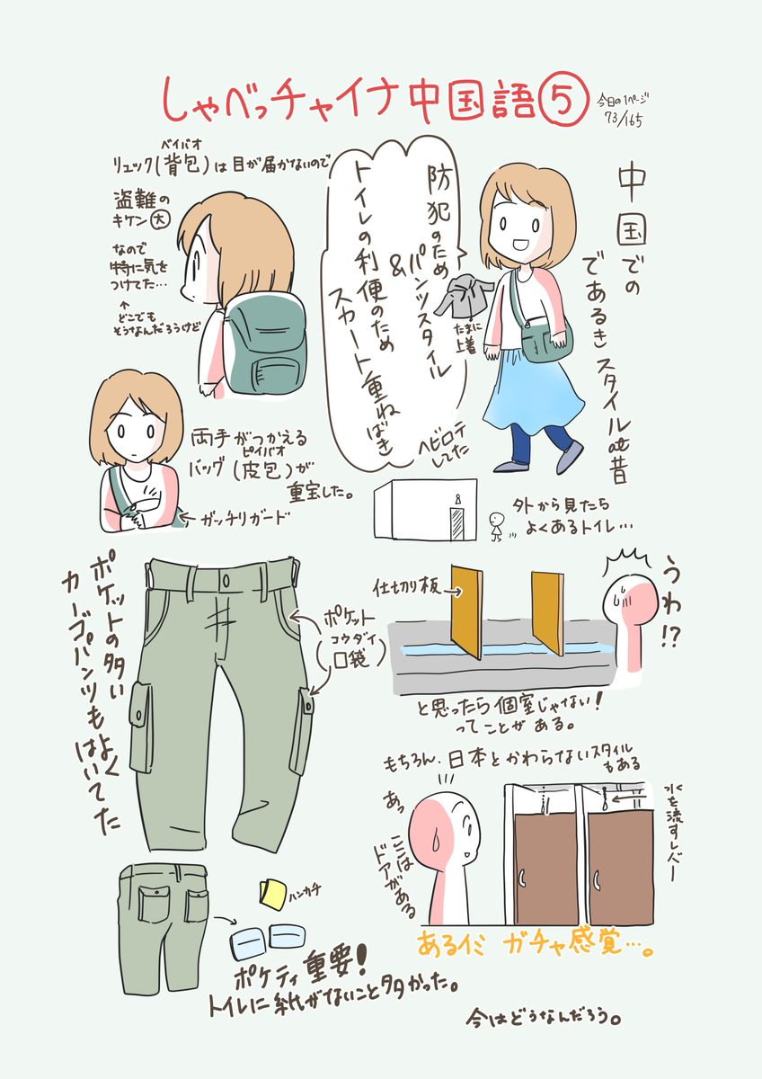 #コルクラボマンガ専科
#今日の1ページ 73/165
しゃべっチャイナ中国語5

90年代の中国はあちこちで近代化が進んでた時代。
今はだいぶ様子が違うのかなぁ。

#創作エッセイ 