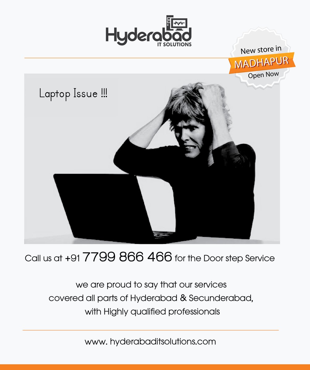 ItHyderabad's tweet photo. Laptop Issue !!!! Call us at 7799866466 For Door step Service. #WFH #itservices #lapcare #laptop #sale #Hyderabad #Hiteccity #software #ithyd https://t.co/JH48TxBxj4