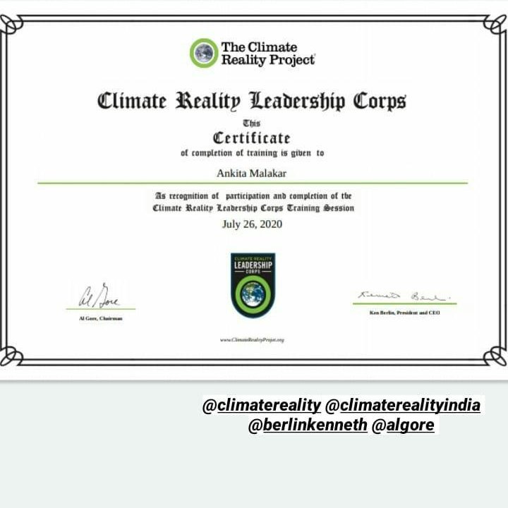 agirlgonegreen's tweet photo. Yay!! Officially a @ClimateReality leader now. So happy to join the team of more 20,000 climate leaders in the fight for climate action for our future.
#LeadOnClimate
#globaltrainingjuly https://t.co/C3P6NTQbct