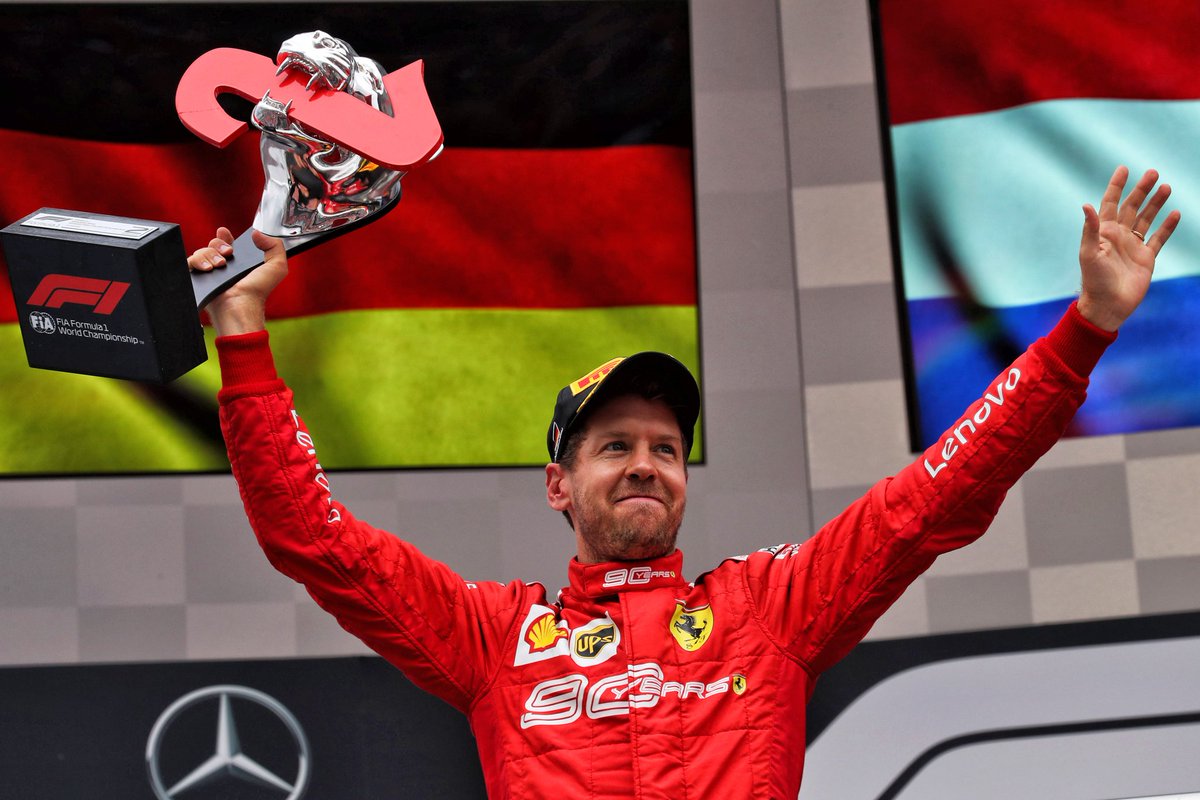 sebvettelnews's tweet photo. 🗓 #OnThisDay in 2019 

Sebastian makes an AMAZING race to go from P20 to P2, and score his podium number 1⃣1⃣6⃣, in front of his home crowd at Hockenheim! 🏆🦁

🖤❤💛

#GermanGP 🇩🇪 #Vettel #SV5 https://t.co/DJLtMNvfQa