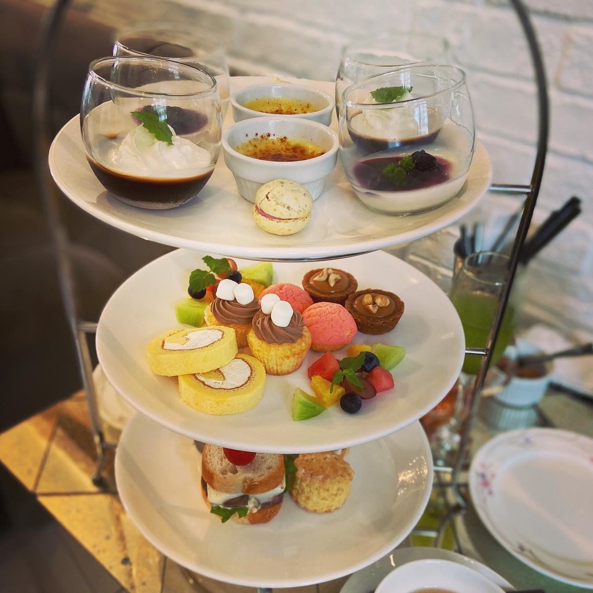 むつき 娘と初アフタヌーンティーしました どれも美味しかった 浜松カフェ メイプルカフェ アフタヌーンティー