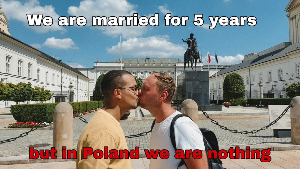 marcinmod's tweet image. We are married for 5 years but in Poland we are nothing. Jestesmy po slubie 5 lat ale w Polsce jestesmy niczym #lgbtqrights #poland #prezydentpolskichspraw #Dudaniejestmoimprezydentem #Duda2020  #PresidentialElection2020 #Pride2020 #pride . Please share!
