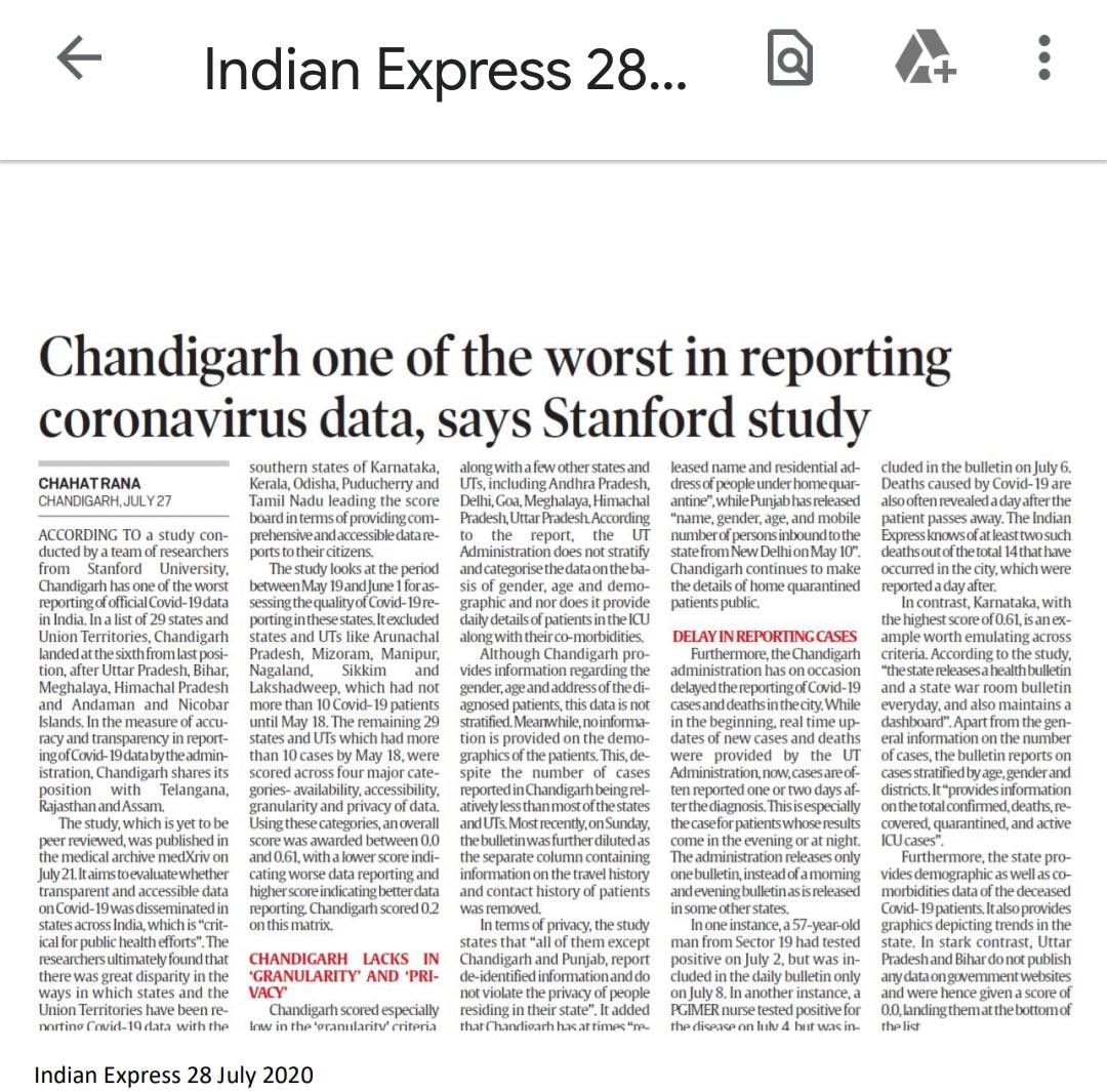 DivanshuJain13's tweet photo. @iepunjab @HinaRohtaki @manuparida1 ... what has the war room to say regarding this.. extremely low testing and lack of administration is leading to tremendous and unchecked rise in corona cases in city. https://t.co/NEfttEVnT6