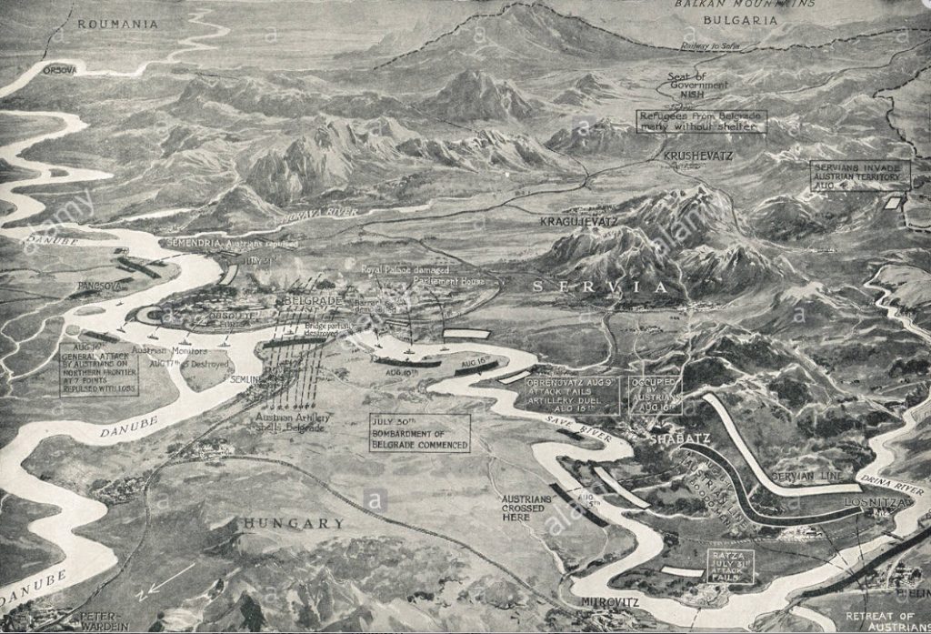Vandaag is het 106 jaar geleden dat de  #EersteWereldoorlog uitbrak. De Oostenrijkse-Hongaarse dubbelmonarchie verklaarde met een telegram op 28.07.1914  #Servië de oorlog en uren later werd  #Belgrado gebombardeerd. Zie:  https://www.fabian-vendrig.eu/serbia/on-this-day-28-07-1914-the-first-bombs-on-belgrade-the-start-of-wwi/