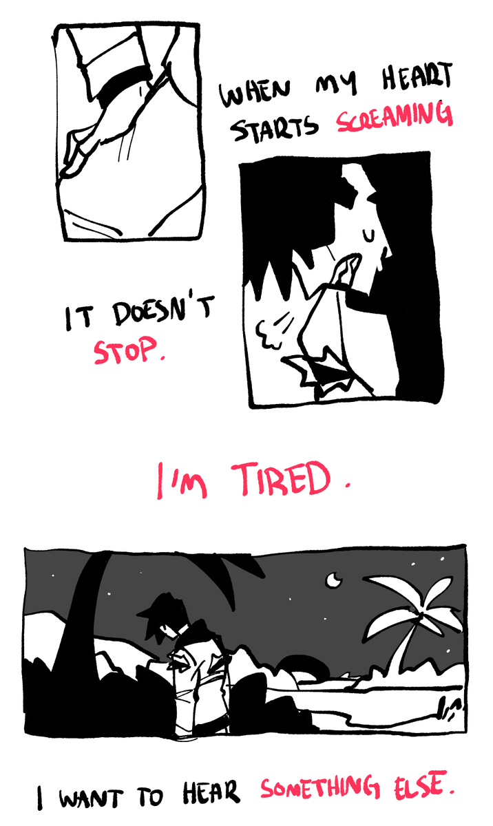 [OC] tw // self-harm

A little comic about Wolf, and his first encounter with a songbird. 