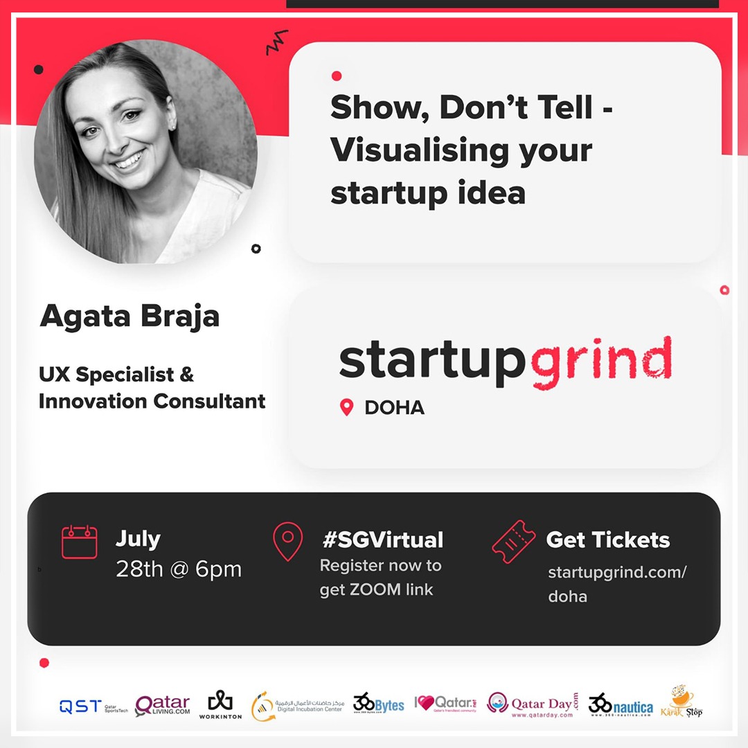 ILQLive's tweet photo. In today's #StartupGrindDoha masterclass, you will get to explore the process behind converting initial ideas into tangible and testable artefacts. 🤩
🗓️28 July 2020
⏲️6 pm to 7 pm
➡️Register online at https://t.co/J84xR0g0m2
#Qatar #ILoveQatar @ADziekan @StartupGrind https://t.co/4kPHP6PMfT