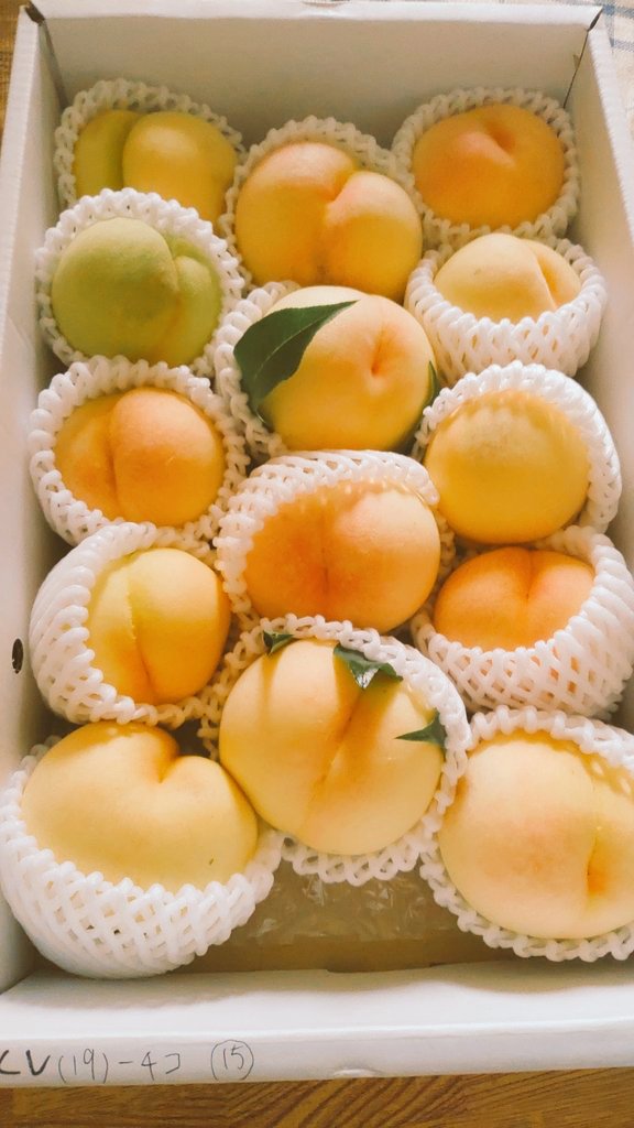 okimn39's tweet photo. 今年も届いたよ～
匂いだけでよだれが、、
#岡山の桃 https://t.co/31ka3ibCkS